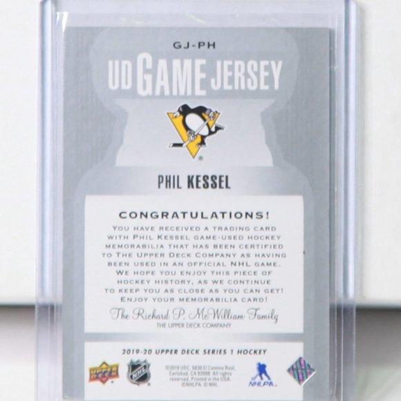 Phil Kessel Upper Deck Game Used Jersey Hockey Card #GJ-PH 2019/20 Penguins - Picture 2 of 2